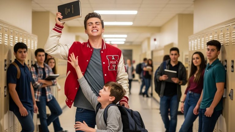 THE BULLY THREW HIS “DIARY” DOWN THE STAIRS. HE DIDN’T KNOW THE SCHOOL DEAN WAS READING IT AT THE BOTTOM.