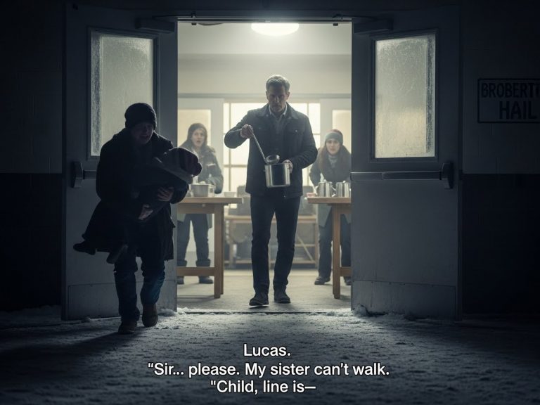 HE WAS A BILLIONAIRE CEO. SHE WAS A WIDOW WHO CLEANED HIS OFFICES. DAYS BEFORE CHRISTMAS, HER 6-YEAR-OLD SON LOOKED HIM IN THE EYE AT A SHELTER, CARRYING HIS FROZEN SISTER, AND WHISPERED ONE QUESTION THAT SHATTERED ROBERT HAIL’S EMPIRE OF ICE: “Sir, my sister can’t walk… can we stay with you?” The answer he gave didn’t just save two children—it unmasked a secret past he’d tried to bury for decades. You won’t believe what happened next.