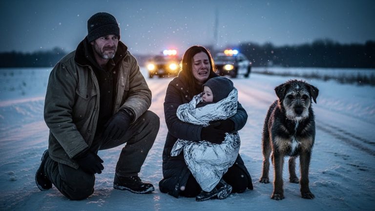 Everyone Kicked This Stray Dog Away, But When Their Baby Froze in the Blizzard, He Did the Unthinkable