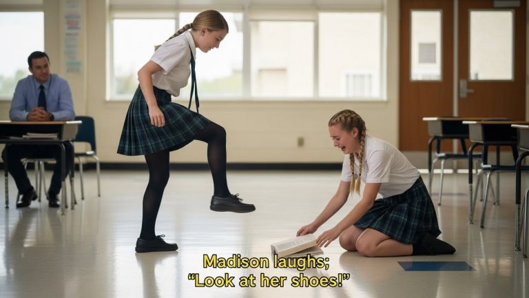 THEY MOCKED HER DUCT-TAPED SNEAKERS IN THE HALLWAY, NOT KNOWING WHO HER FATHER REALLY WAS—UNTIL THE ENGINES STARTED ROARING.