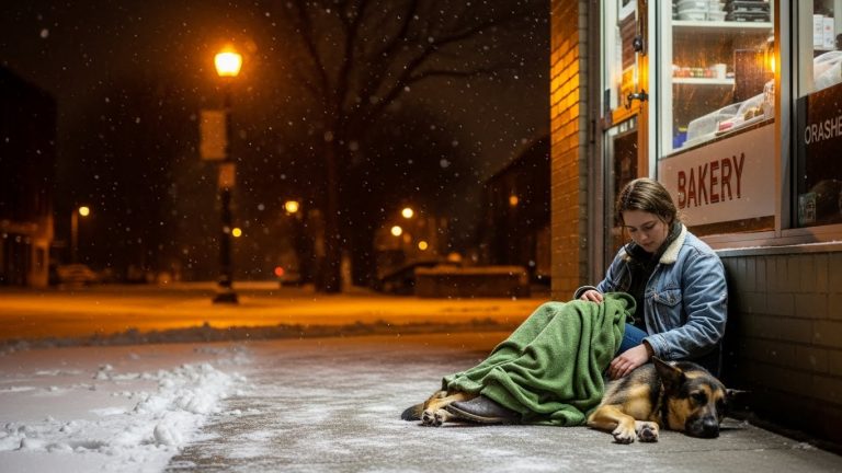 She Was Freezing to Death on a Chicago Sidewalk With Nothing But a Threadbare Blanket. Then She Saw Him—Broken, Abandoned, and Dying. What She Did Next Broke Every Rule of Survival, But It Unlocked a Secret Past That Would Change Everything. You Won’t Believe Who Rescued Who.