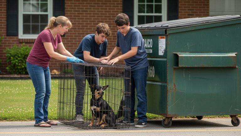 I caught three popular high schoolers locking a stray dog inside a boiling metal dumpster behind the mall. I thought I was the hero when I called the cops, but when they finally pried the lid open, the look of pure terror on the boys’ faces told me this wasn’t a prank—it was a secret that was about to shatter our entire town.