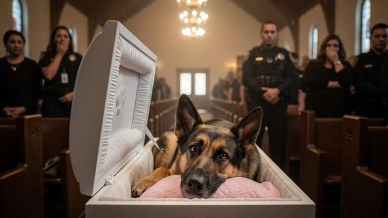 The Police Dog Climbed Into Her Coffin at the Funeral. What He Did Next Had the Entire Church SCREAMING, Unmasking a Lie That Reached the Highest Levels of the NYPD.