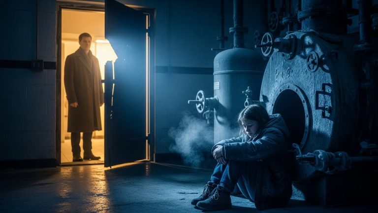 I Was Locked in a Freezing School Boiler Room for the Weekend by Bullies, But When the Door Finally Burst Open, My “Rescuer” Was the Man Everyone Said Was a Killer.