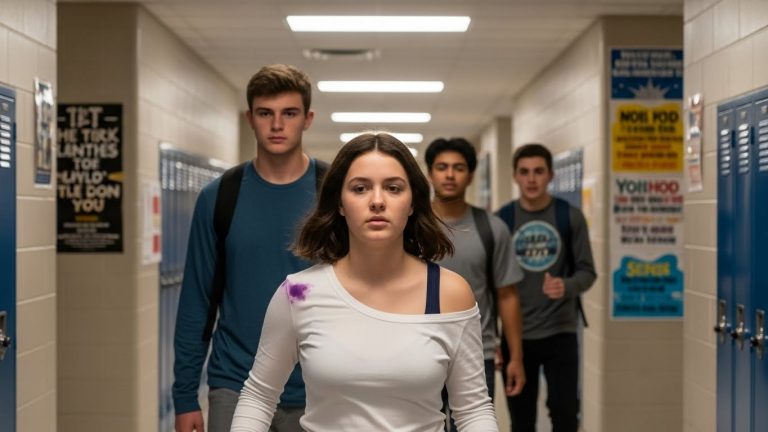 The Quarterback Thought He Was Untouchable, Until the Day He Ruined My Grandma’s Shirt and Met Mrs. Kincaid’s Eyes. Her Silent Stare Sent Shivers Down the Entire Classroom.