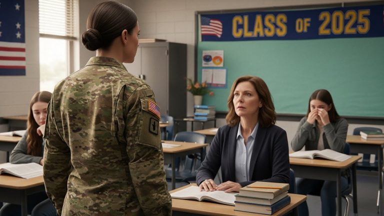 I Came Home From Deployment To Surprise My Daughter, But Found Her Crying While A Teacher Screamed “You Have No Future.” She Didn’t Know I Was Behind The Door.