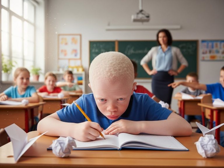 The Teacher Laughed As They Threw Trash At My Albino Son. She Didn’t Know I Had Just Bought The Building She Was Standing In.