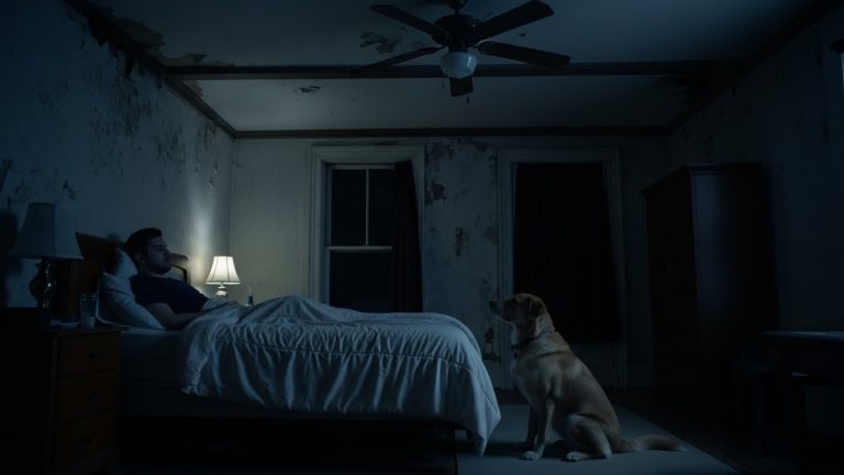 MY DOG STARED AT THE CEILING EVERY NIGHT FOR WEEKS. I THOUGHT SHE WAS CRAZY UNTIL THE NIGHT SHE DRAGGED ME OUT OF BED SECONDS BEFORE DISASTER.