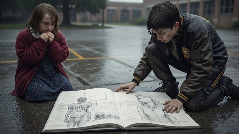 Football Star Kicks Autistic Girl’s Sketchbook Into The Mud, Then Breaks Down Sobbing When He Sees Who She Was Drawing