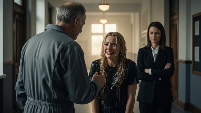They Poured Filthy Water Over Her Head in Front of the School Cameras — Never Expecting the Man Fixing Pants in the Hallway to Be Their Worst Nightmare