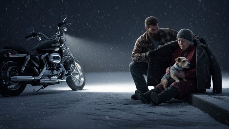 He Heard a Whisper in the Blizzard That Made Him Slam His Brakes—What He Found in the Snow Changed Everything.
