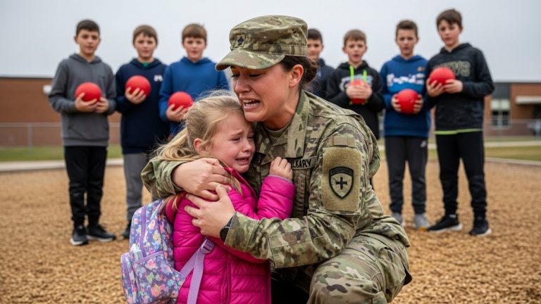 I Came Home From Deployment To Surprise My Daughter, Only To Find Her Being Used As A Human Shield By Bullies While The Teachers Watched on Their Phones.