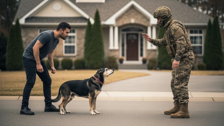 I watched my neighbor raise a golf club over my late father’s blind, 12-year-old dog. He thought he was the king of this suburb. He didn’t know I just got home from three tours in the sandbox—and I don’t leave family behind.