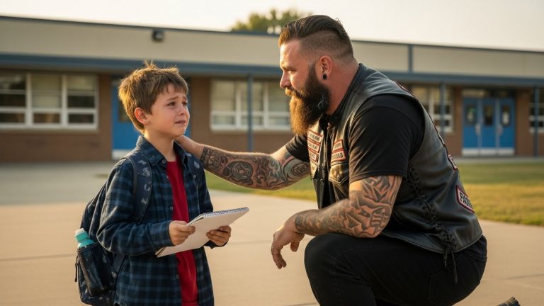 The Principal Told His Mom to “Let It Play Out.” Then 4 Marines on Harleys Showed Up to the Schoolyard, and the Silence Was Deafening.