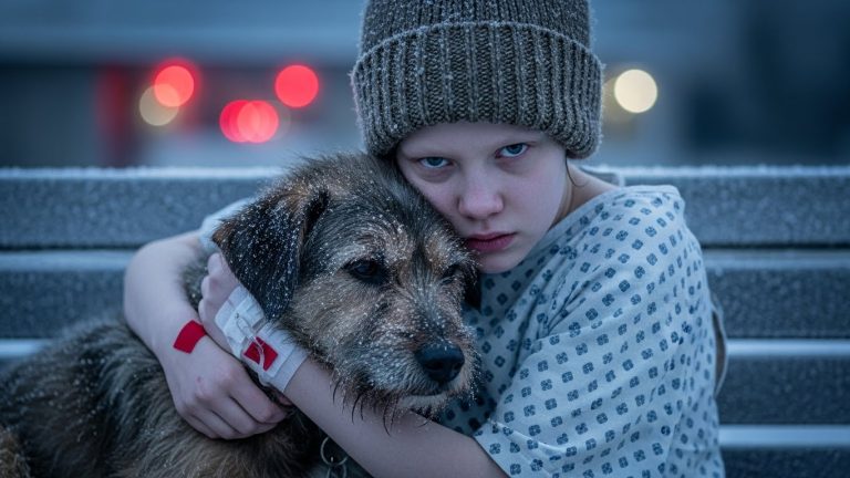 They Told Me to Let Him Go Because I Was Too Weak to Fight for Both of Us, But When That Freezing, Abandoned Dog Rested His Head on My Chemo-Ravaged Lap, I Realized Something That Doctors Missed: He Wasn’t Asking to Be Saved, He Was Offering to Keep Me Alive.