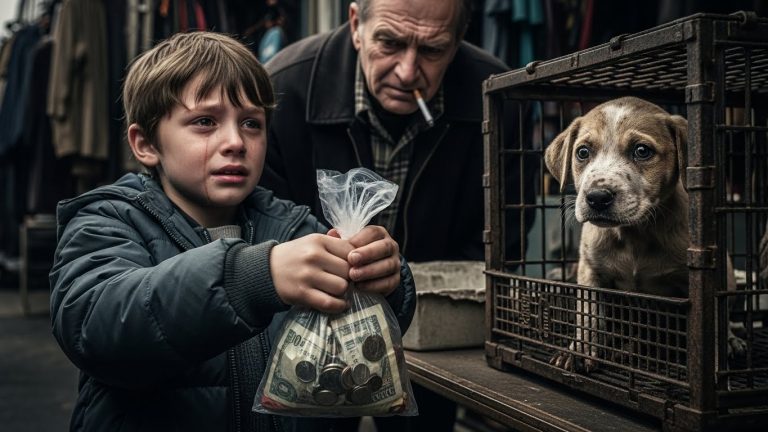 The 8-Year-Old Begged the Cruel Vendor for Mercy. Then a Stranger in Leather Stepped In and Changed Two Lives Forever.