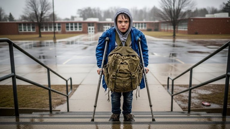Bullies Mocked A Disabled Boy For His “Trash” Backpack. They Didn’t Know It Belonged To The Hero Who Saved The Police Chief.