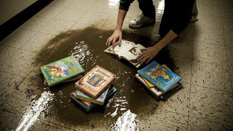 The Football Star Kicked His “Baby Books” into the Mud, Laughing at His Reading Level—Until the Librarian Read the Inscription That Made the Whole School Cry