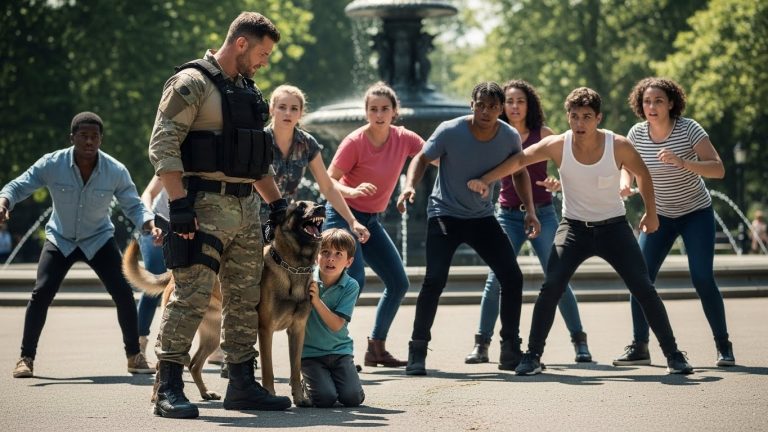 I Came Home From War To Find Peace, But Instead I Found A Pack Of Rich Bullies Forcing A 6-Year-Old To Kneel. They Said He Didn’t Deserve To Live—They Didn’t See The K9 I Was Holding.