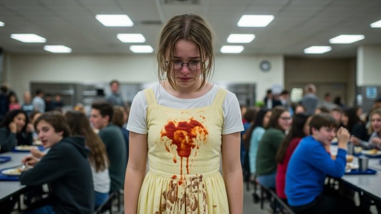 THEY LAUGHED AT HER RUINED DRESS, BUT WHEN I SAW THE BRUISES HIDDEN UNDERNEATH, I LOCKED THE SCHOOL DOORS AND REFUSED TO LET ANYONE LEAVE.