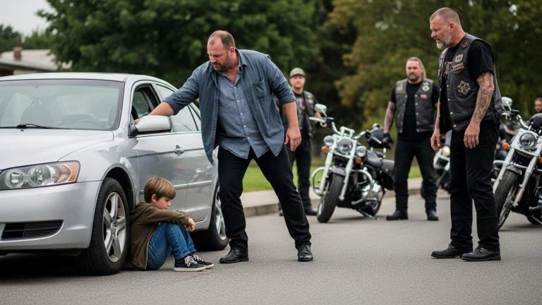They called the cops on us because 83 “dangerous” bikers surrounded the elementary school, but they didn’t know we were the only thing standing between a 10-year-old boy and his nightmare. When the abusive uncle showed up to drag him away, he thought he was tough—until he heard the rumble of eighty-three engines. What happened next shocked the entire town and proved that sometimes, angels wear leather, not halos. This is the story of the day we took the law into our own hands.