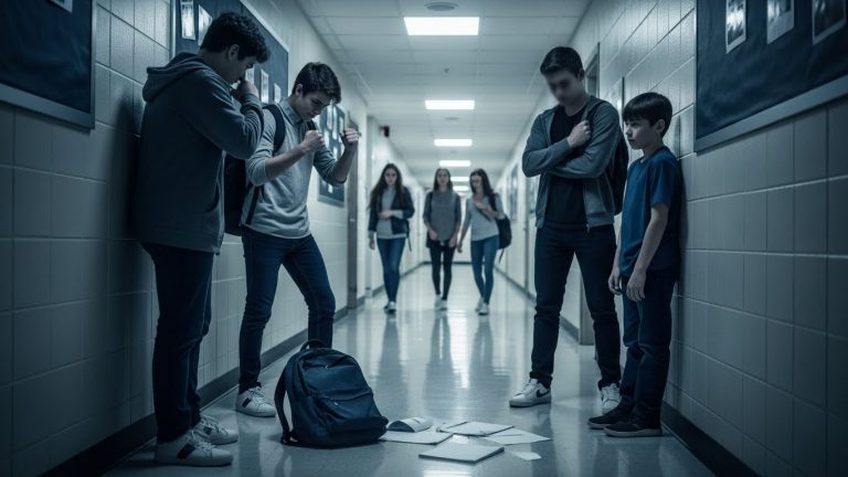 THEY DRAGGED ME INTO THE BLIND SPOT WHERE THE CAMERAS DON’T REACH, AND FOR TWENTY MINUTES, I BECAME THEIR HUMAN PUNCHING BAG WHILE THE REST OF THE SCHOOL WALKED BY AND PRETENDED NOT TO HEAR MY SCREAMS.