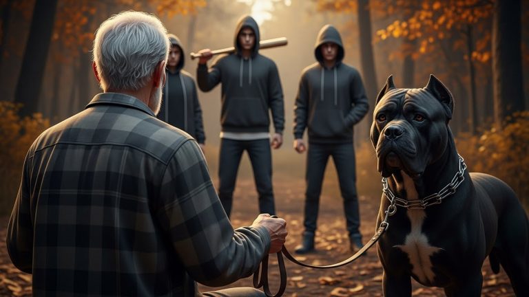 They Cornered a Widower in the Woods to Hurt His Dog. They Forgot That 120lbs of Muscle Was The Only Thing Saving THEM From a Nightmare.