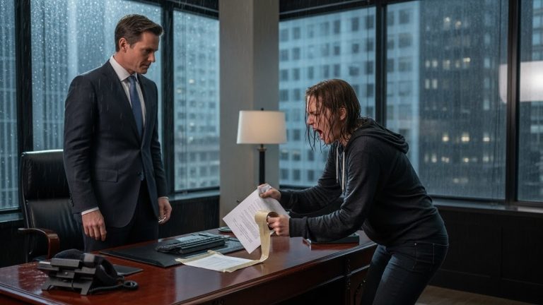 I Was About to Call Security on a Trembling Girl Who Stormed My Office, Until She Whispered Six Words That Brought Me to My Knees and Changed My Empire Forever.