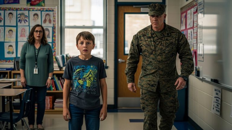 My Teacher Forced Me to Stand and Confess My Dad Was a “Fake” Hero—She Didn’t Know His Unit Was Parking Outside.