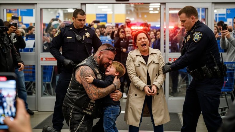 I Watched a 3-Year-Old Beg for Help in Aisle 4, and We All Just Walked Away Thinking It Was a Tantrum. Then, a Man Covered in Skull Tattoos Dropped to His Knees, Whispered Two Words, and Unleashed a Chain of Events That Would Shut Down the Entire Supermarket and Reveal a Sickening Secret Hidden in Plain Sight.