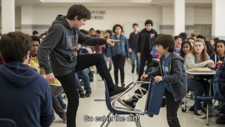 He Mocked The Boy’s Taped Shoes, Not Knowing A Marine Was Watching—When The Soldier Turned Around, The Whole School Froze.