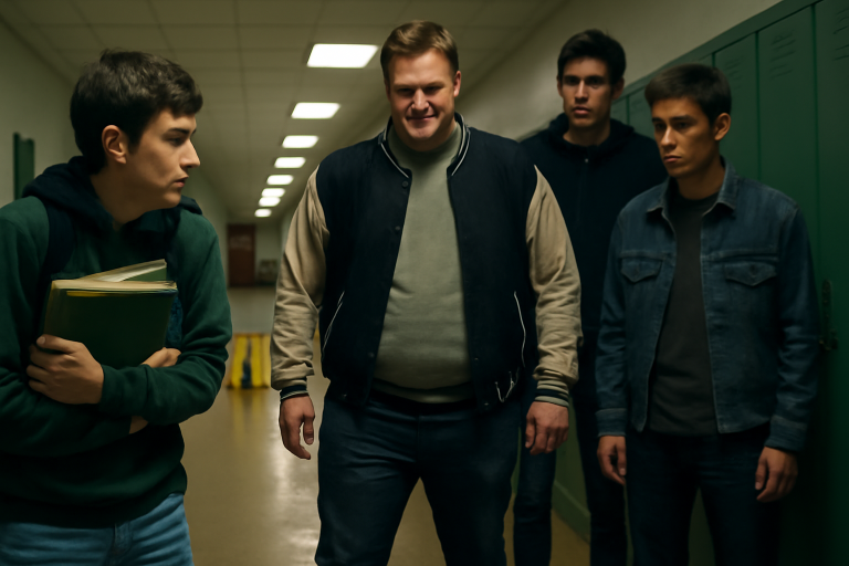 He Scrubbed Toilets And Mowed Lawns In 100-Degree Heat For Three Months Just To Buy The Sneakers That Would Finally Make Him Visible. But He Didn’t Know That The School’s Worst Predators Were Tracking His Every Move. When They Cornered Him In The Blind Spot Of The Stairwell, They Thought They Had The Perfect Crime. They Laughed As They Took His Dignity. But They Made One Fatal Calculation: They Didn’t Look Up At The Maintenance Grate Where A Silent Guardian Was Recording Every Single Second.