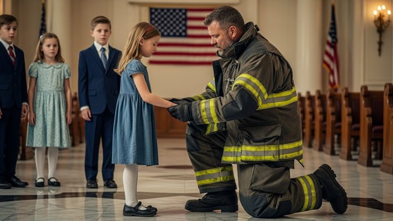 Rich Bullies Forced Her to Sit on the Floor Because Her Dress Was “Dirty”—Then Her Father Kicked Open the Doors and Silenced the Entire Room.