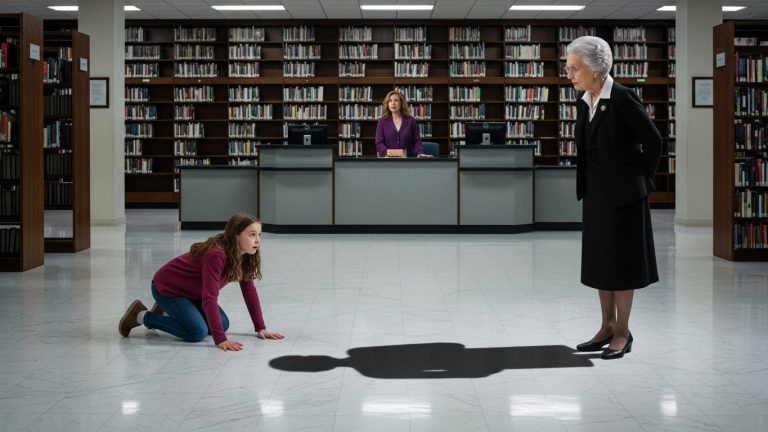 The Marble-Floor Shame: An Affluent Town’s Secret Cruelty Shattered When a Retired Teacher Kneels Beside a Humiliated Child, Challenging the Silent Rule of Fear