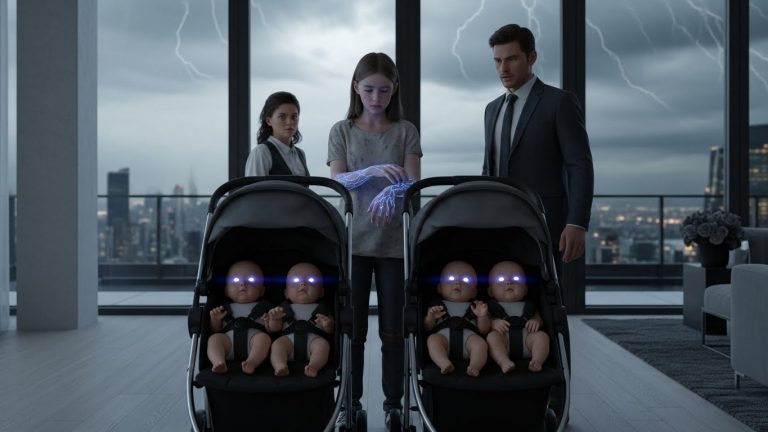 She Found Two Abandoned Babies In The Rain. When She Fed Them The Blue Liquid Found In Their Bag, The Billionaire Father Was Horrified By Their Eyes.