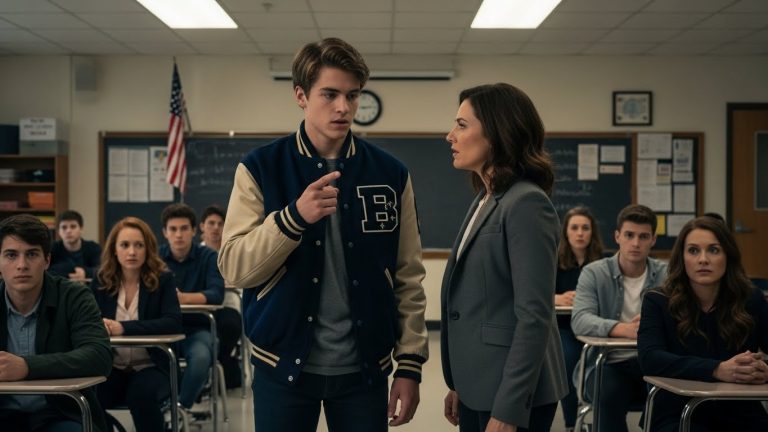 “I Was Bombarded With Chalk Dust Until My Deployed Mother Walked In: The Absolute Terror On My Bully’s Face When He Realized He Just Humiliated A Major’s Daughter On Her Emergency Leave. The School’s Silent Shame When She Spoke Made My Blood Run Cold.”