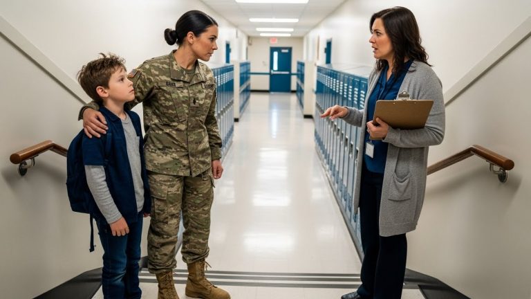 I Returned From Deployment Early To Surprise My Son—And Caught His Teacher Forcing Him To Do Manual Labor Until He Collapsed. The Confrontation That Followed Got The Whole District Involved.