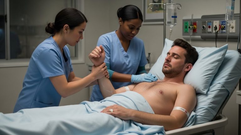 They told me he was just a vegetable, a billionaire playboy who crashed his Ferrari and lost his mind. Everyone at the hospital ignored him, treating him like a piece of furniture. But when I was assigned to bathe him, I saw tears in his eyes. I talked to him when no one else would. Then, one night, while I was washing his chest, his hand shot up and grabbed my wrist. His first words weren’t a thank you—they were a warning that changed my life forever and exposed a deadly secret his own family tried to bury.