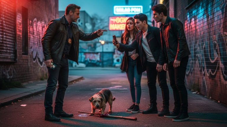 He Thought Hurting a Stray Dog Was Just a “Viral Prank” for His Followers. Then I Stepped Out of the Shadows, Showed My Badge, and Made Him Realize He’d Just Recorded His Own Downfall.