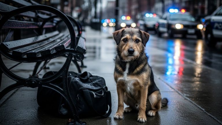 A MAN TIED HIS SHIVERING DOG TO A BENCH AND DISAPPEARED INTO THE CROWD, BUT WHEN THE SWAT TEAM ARRIVED TO DISARM THE “THREAT”
