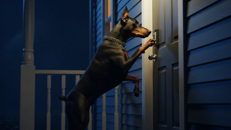 I Woke Up Screaming When My Smart Doorbell Alerted Me To An Intruder At 3 AM, But When My Husband Checked The Peephole, He Froze In Terror At The Black Beast Staring Back—We Never Expected The Heart-Stopping Truth Behind The Creature’s Desperate Act.