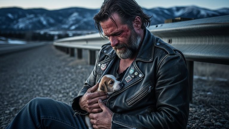 Biker Slams His Brakes When He Sees a Puppy Tied to a Guardrail—And What Happens When He Cuts the Rope Changes His Life