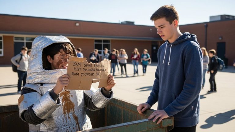 The Football Captain Threw A “Nerd” In The Trash For His Cardboard Costume—Then He Read The Sharpie Message On The Broken Helmet And Burst Into Tears