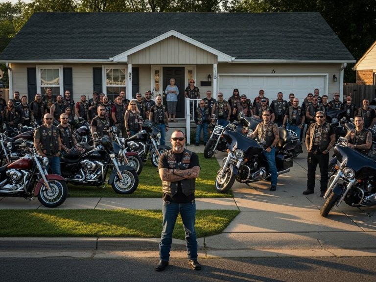 HE TOLD HIS MOTHER SHE WAS “CONFUSED” AND SIGNING HERSELF INTO A LUXURY HOME. HE DIDN’T KNOW 55 BIKERS WERE WATCHING FROM THE SHADOWS.