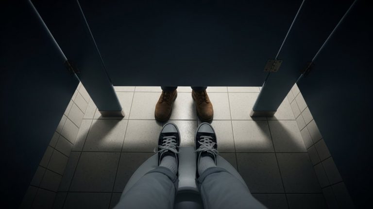 My 7-Year-Old Daughter Whispered “I’m Hiding in the Bathroom” to 911. When Police Kicked Down the Door, They Froze in Horror at What They Saw on the Floor.