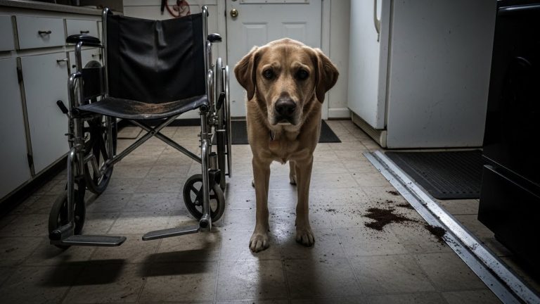 I spent two years in a wheelchair, praying for a miracle. This morning, my dog Bear gave me that miracle, but the price he paid has left me shattered. I stood up for the first time just to watch his heart stop.