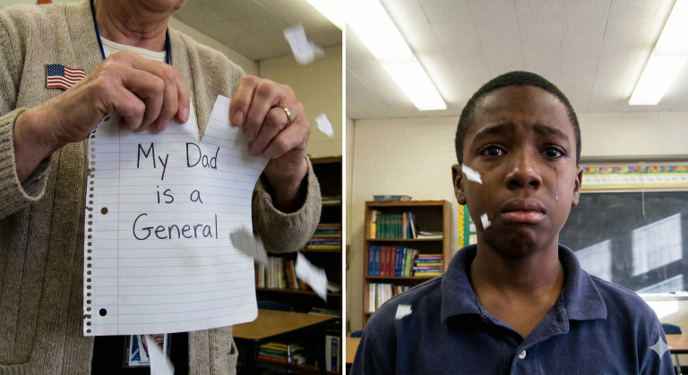 Teacher Shreds Student’s Essay Calling Him a Liar—Then The Door Opens