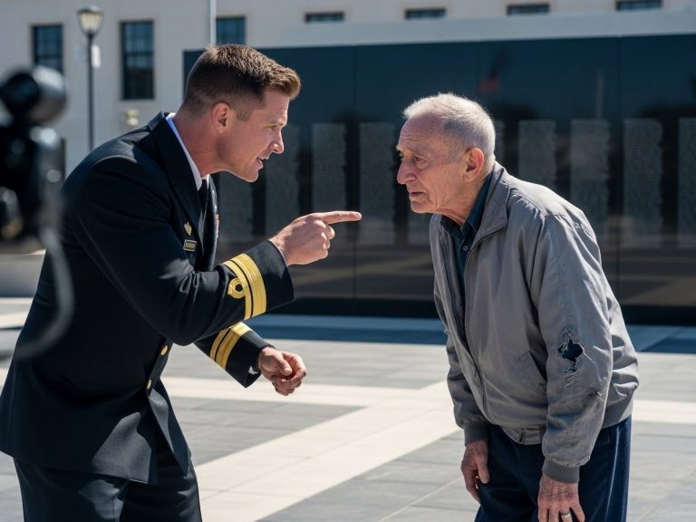 A Navy SEAL Commander Mocked An Old Man’s “Cheap” Pin—Then The Admiral Dropped To His Knees