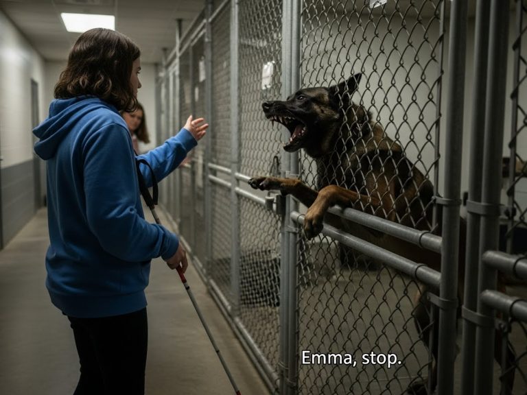 The Shelter Scheduled Him For Euthanasia On Friday Because He Was “Too Vicious.” They Warned The Blind Girl Not To Go Near Him. What She Did Next Made The Police Officers Cry.