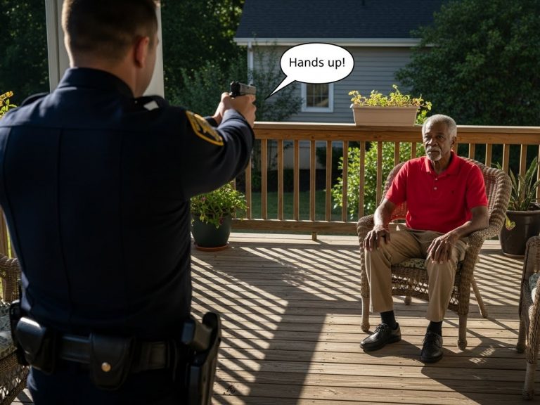 Officer Points a Glock at a Man Reading on His Porch—Then Realizes He Just Made a Fatal Mistake.